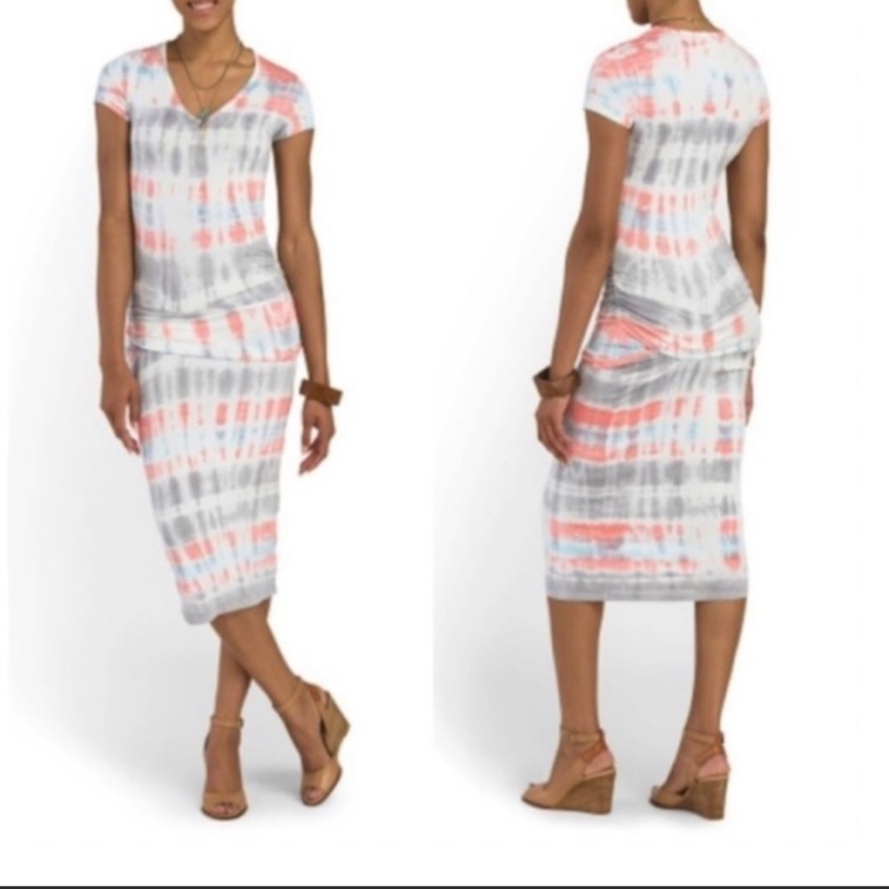 Young Fabulous & Broke Araya Tie Dye Pink Gray Dress